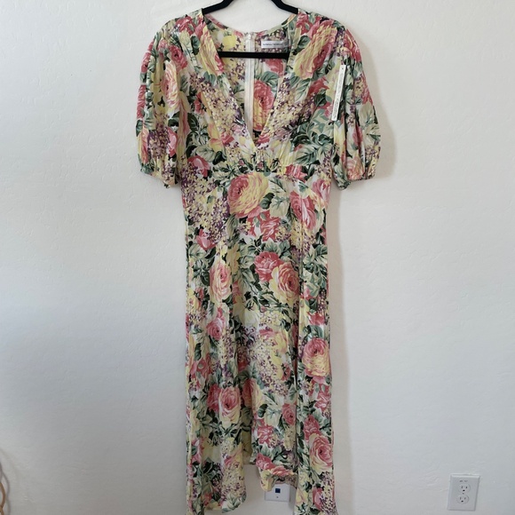 Faithfull Venissa Floral Flower Boho Peasant Cottage Hippie Chic Midi Dress - Picture 9 of 10